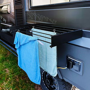 On The Road RV Wall Mounted Clothes Airer – Black
