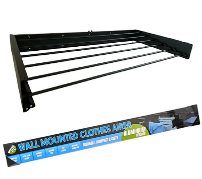 On The Road RV Wall Mounted Clothes Airer – Black