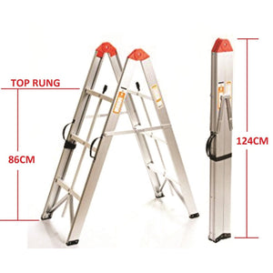 3 Step Aluminium Collapsible Box Stick Ladder With Carry Bag