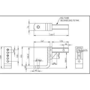 MISTER HITCHES 12 STAGE ADJUSTABLE BALL MOUNT 4T SUITS FORD RANGER - MHABM-5XHDS