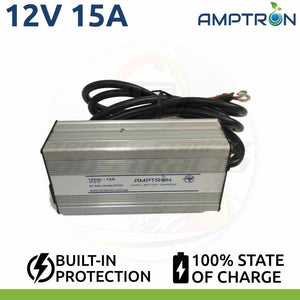 Amptron 15A 12V Lithium LiFePO4 Battery Charger
