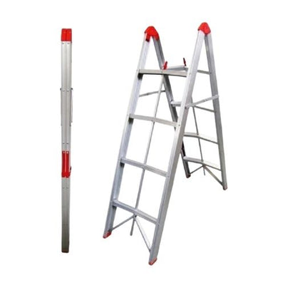 4-Step Aluminium Collapsible Box Stick Ladder With Carry Bag