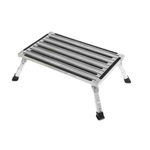 Extra large folding step with adjustable legs