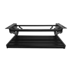 Manual extra-wide RV step in black steel