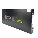 Close-up of Bluetooth BMS panel displaying voltage and status