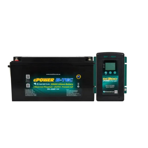 Enerdrive ePOWER B-TEC 12V 200Ah GEN 2 Lithium Battery + DC2DC 40A Charger