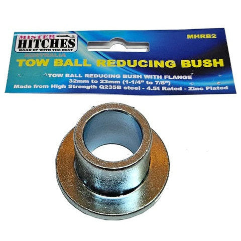 MISTER HITCHES TOW BALL REDUCING BUSH WITH FLANGE 1 1/4" TO 7/8" FOR BALL HOLE