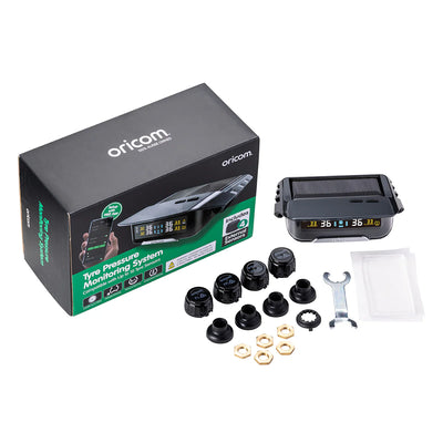ORICOM TPMS10-8E Tyre Pressure Monitoring System Incl. 8 External Sensors with APP Control Settings