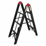 TRA Black 3 step aluminium collapsible box ladder with carry bag