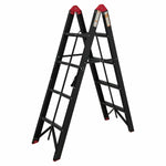TRA Black 4 step aluminium collapsible box ladder with carry bag