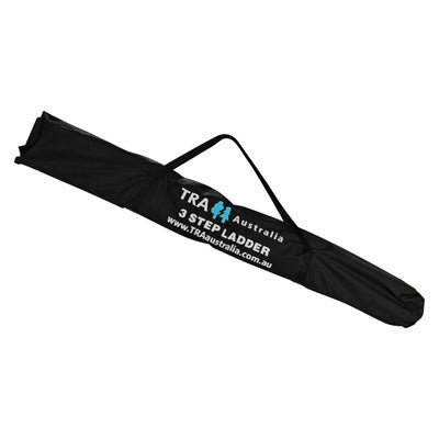 TRA Black 3 step aluminium collapsible box ladder with carry bag