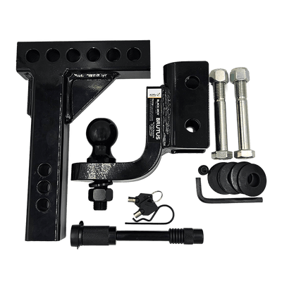 Brutus 3.5T Adjustable Hitch 3" Drop Rise with 50mm Tow Ball & Lock