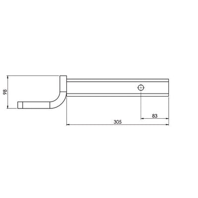HAYMAN REESE EXTENDED TOW BALL MOUNT 50MM SQUARE SHANK 2250KG RATED_21171