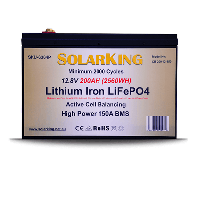 Solarking 12.8V 200AH Solarking Lithium Iron Battery Metal Case CB-200-12-150