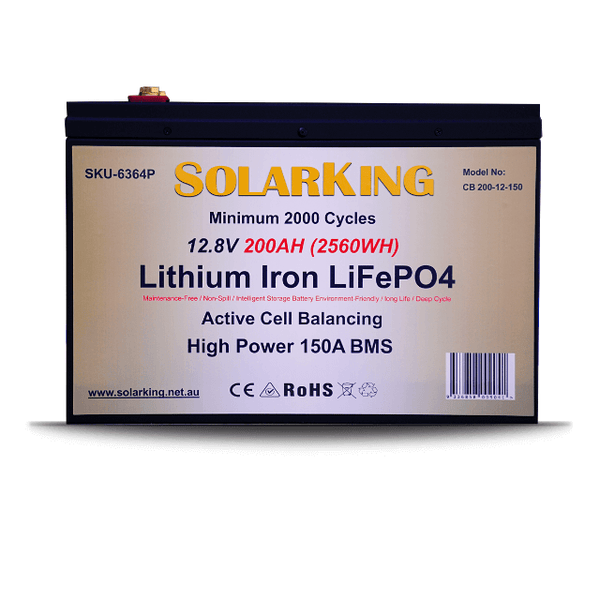 Solarking 12.8V 200AH Solarking Lithium Iron Battery Metal Case CB-200-12-150