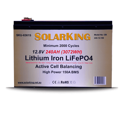 Solarking 12.8V 240AH Solarking Lithium Iron Battery Metal Case CB-240-12-150
