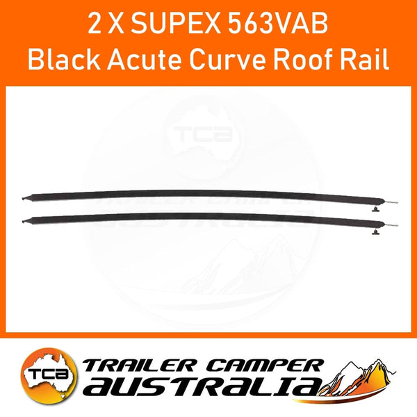 2 x Supex Acute Curve Roof Rail Black