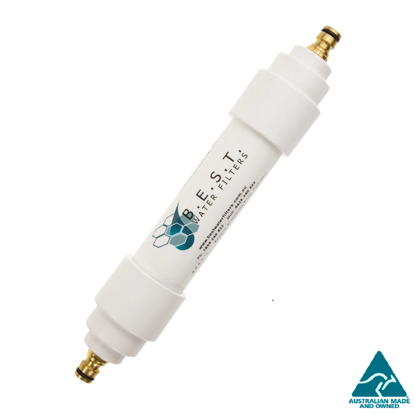 BEST Inline Caravan Water Filter with Brass Hose Fittings