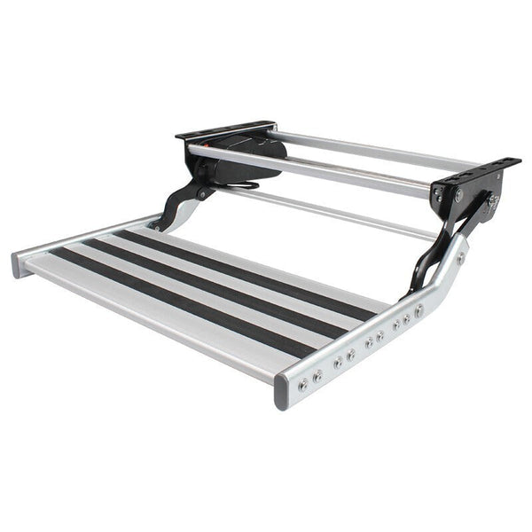 Single 12V electric caravan step with LED light