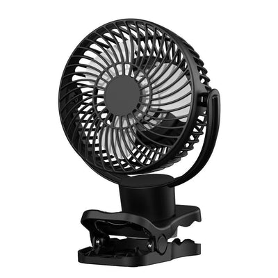 Black portable camping fan with LED light and remote