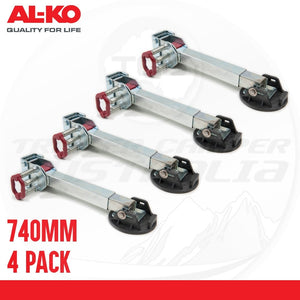 4 X ALKO 740mm Drop Down Stabiliser Leg Corner Steady AL-KO Big Foot Design