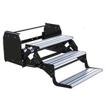 Triple caravan step with aluminium tread