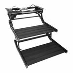 TRA Black Double 12v Electric Caravan Step with LED Light
