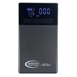 Compact emergency battery jump starter with integrated pressure gauge