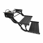 TRA Black Double 12v Electric Caravan Step with LED Light