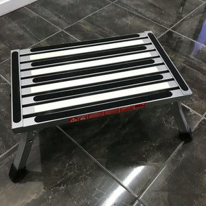 Portable single RV step with built-in light