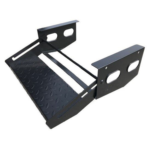 Black powder coated steel caravan camper step