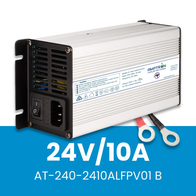 Amptron AC-DC 24V 10A Lithium LiFePO4 Battery Charger