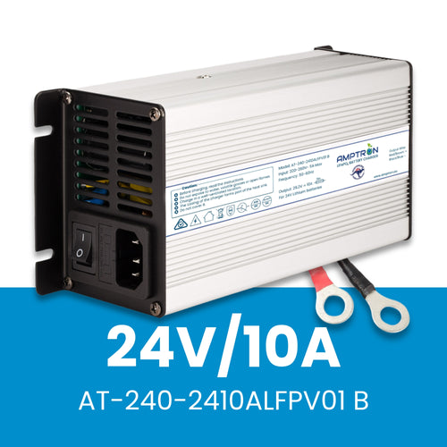 Amptron AC-DC 24V 10A Lithium LiFePO4 Battery Charger
