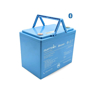 Amptron 12V 100Ah / 200A Continuous Discharge Compact LiFePO4 Battery with Bluetooth