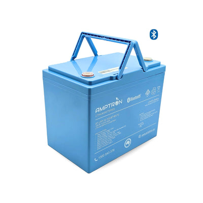 Amptron 12V 100Ah / 200A Continuous Discharge Compact LiFePO4 Battery with Bluetooth