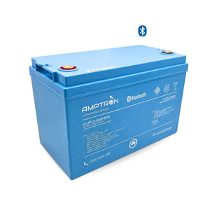 AMPTRON 12V 150Ah 200A Lithium Deep Cycle Battery with Bluetooth