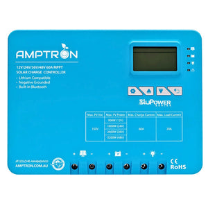 Amptron 60A 12/24/36/48V MPPT Solar Charge Controller with Bluetooth