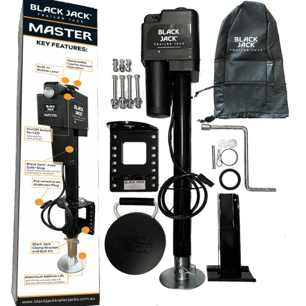 Black Jack Master 12V Electric Automatic Trailer Jack with Clamp