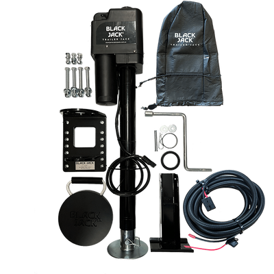 Black Jack Master 12V Electric Automatic Trailer Jack with Clamp &amp; Wiring Harness