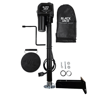 Mini Black Jack 12V Electric Trailer Jack and Folding Foot