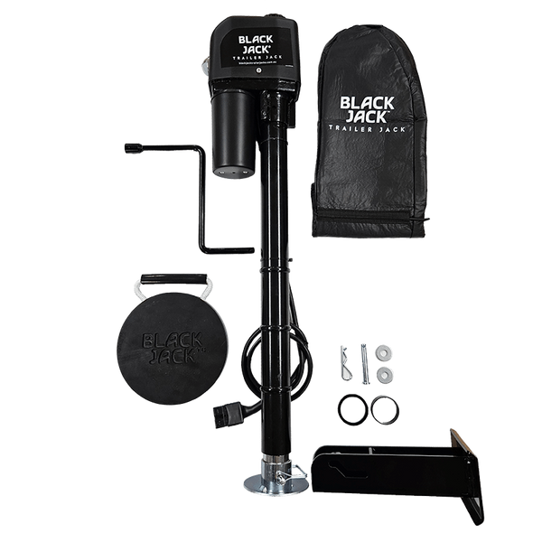 Mini Black Jack 12V Electric Trailer Jack and Folding Foot