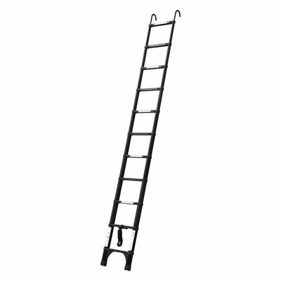 TRA Black 3.8m Portable telescopic ladder with Hooks and carry bag