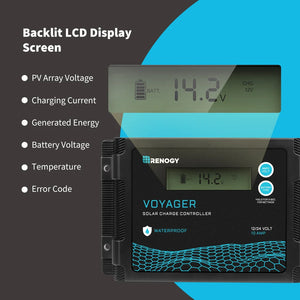 Renogy Voyager 20A PWM Waterproof Solar Charge Controller