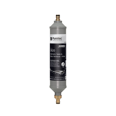 Puretec Inline Water Filter for Caravan & RV's Brass Fittings