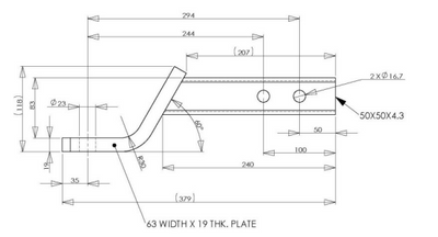 MISTER HITCHES BALL MOUNT 273MM 3 1/4" DROP OR 2" RISE