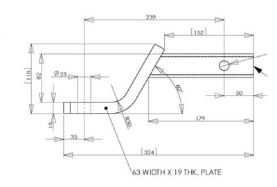 MISTER HITCHES 40MM BALL MOUNT - 82MM DROP OR 61MM RISE