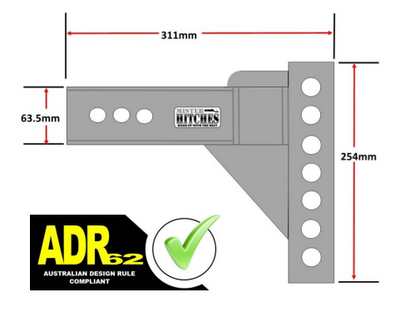 SHANK, 63.5MM (2 1/2") SQUARE SHANK SUIT MISTER HITCHES WDH & MULTI-HITCH SYSTEMS