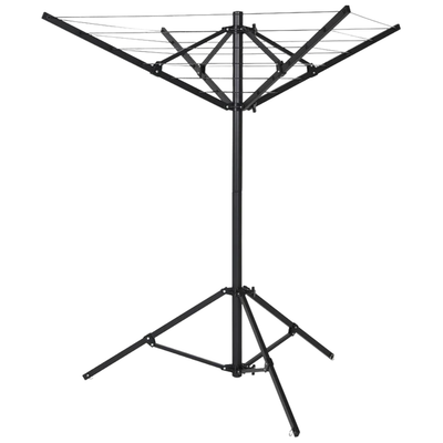 SUPEX BLACK CARAVAN FOLDING CLOTHES LINE AIRER LIGHTWEIGHT ALUMINIUM WITH PEGS & BAG