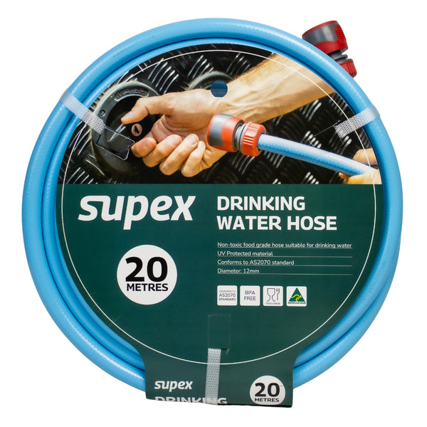 Supex 20m Non-toxic food-grade Drinking Water Hose with fittings