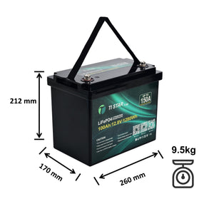 TiStar Smart BMS 12.8V 100Ah LiFePO4 Lithium Battery – Bluetooth